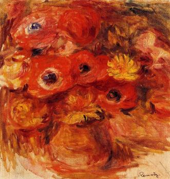 Pierre Auguste Renoir : Vase of Anemones